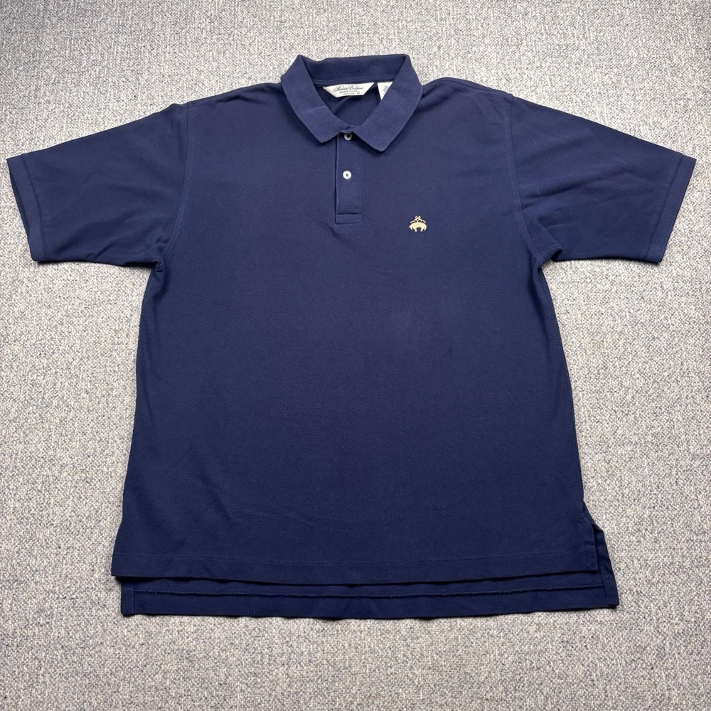 Brooks Brothers Golden Fleece Polo Shirt Mens L Navy Embroidered Logo